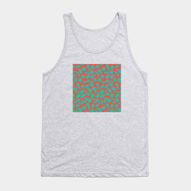 Fruit Salad- teal on salmon Tank Top by NickiPostsStuff